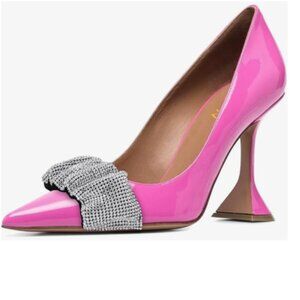 YDN Hot Pink Pointed Toe Slip on Pumps Special High Heel Shoes Party Prom Dress